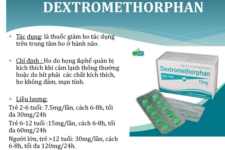 Thuốc điều trị ho khan Dextromethophan