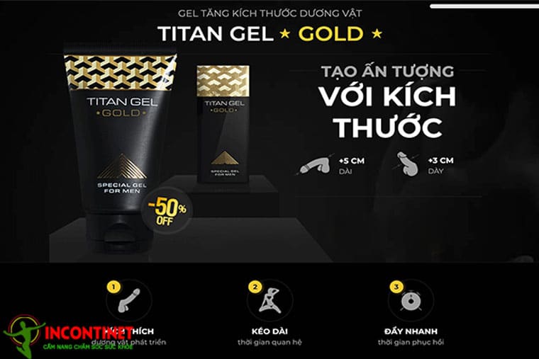 Gel Titan Gold có tác dụng ngay trong tuần đầu sử dụng