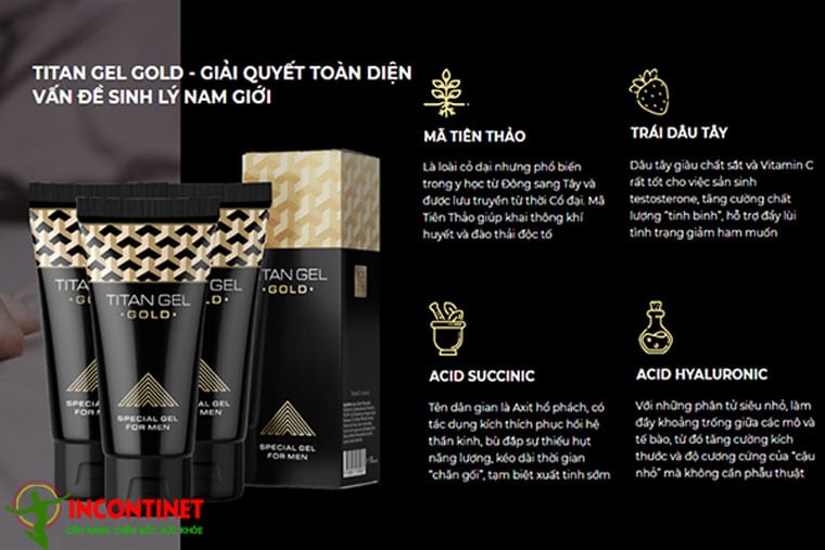 Gel Titan Gold được làm từ thành phần tự nhiên