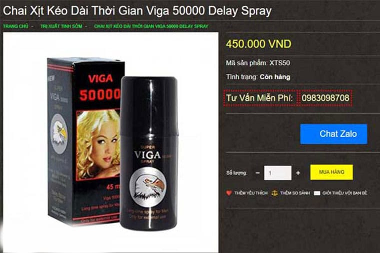 Chai xịt viga 50000 giá bao nhiêu